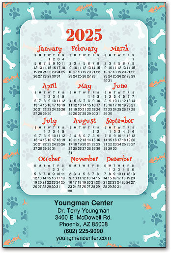 Paws And Snacks Calendar Magnet