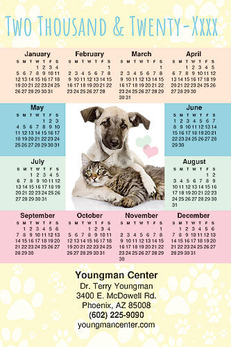 Pastel Pets Calendar Magnet