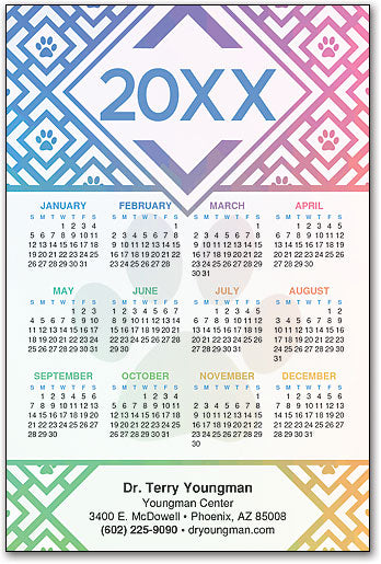 Pixel Paw Postcard Calendar