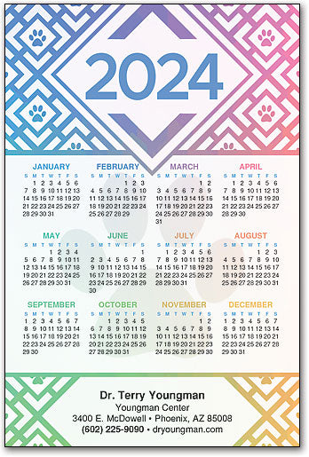 Pixel Paw Calendar Magnet