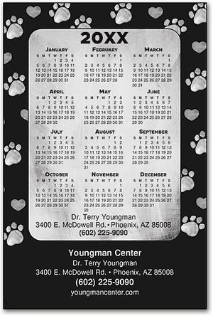 Scatter Paws Calendar Die Cut Frame Magnet