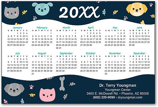 Quirky Pets Calendar Magnet