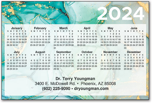 Golden Marble Calendar Magnet