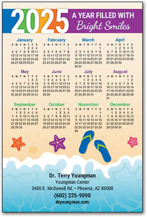 Beachy Smiles customisable Calendar Magnet