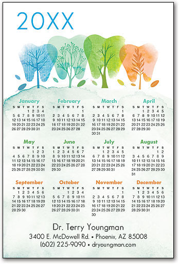 Teeth Trees Calendar Magnet