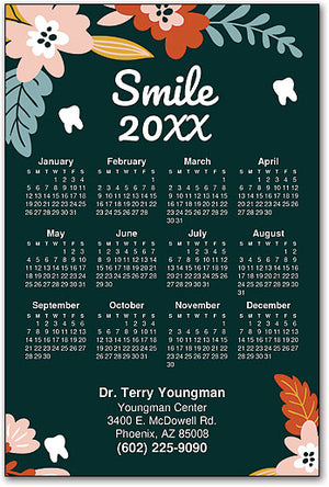 Floral Smile Calendar Magnet