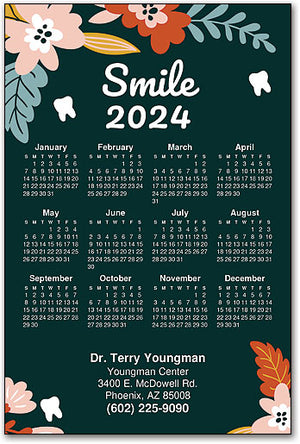 Floral Smile Calendar Postcard