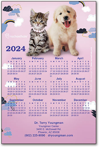 Cloudy Pets Calendar Magnet