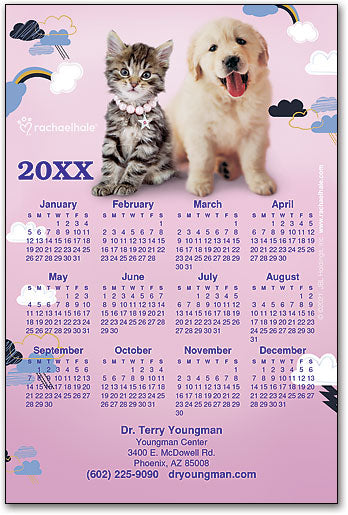 Cloudy Pets Calendar Postcard