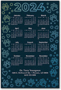 Neon Pawprints Calendar Magnet