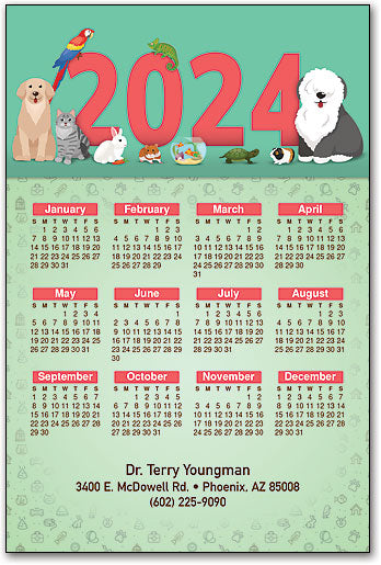 Pretty Pet Parade Calendar Magnet