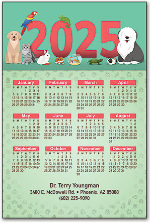 Pretty Pet Parade Calendar Magnet