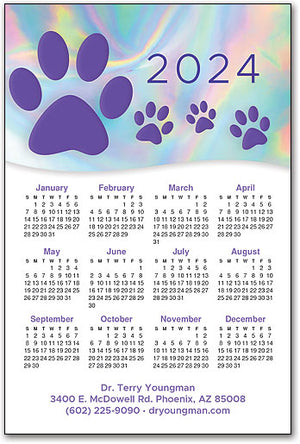 Holographic Paws Calendar Magnet