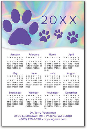 Holographic Paws Calendar Magnet