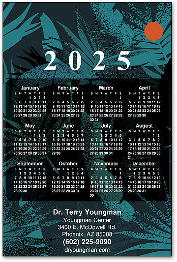 Green Garden Calendar Magnet