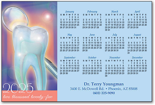 Tooth and Mirror Calendar Magnet