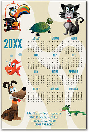 All Kinds of Pets Calendar Magnet