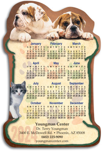 Bone Paws Die-cut Calendar Magnet