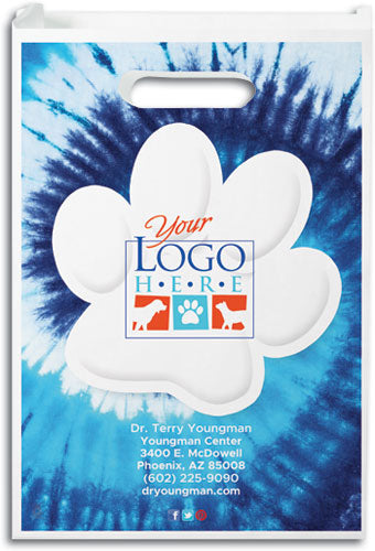 Tie Dye Paw Paper Supply Bag