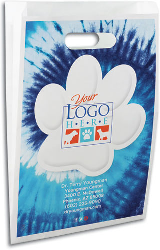 Tie Dye Paw Paper Supply Bag