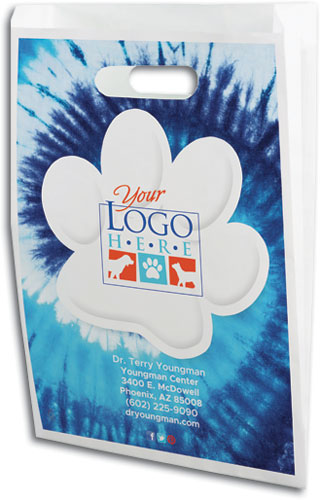 Tie Dye Paw Paper Supply Bag