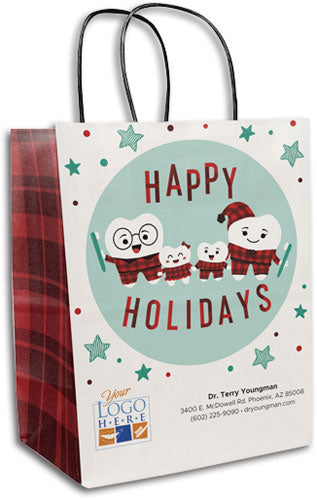 Festive Family White Handled Paper Bag