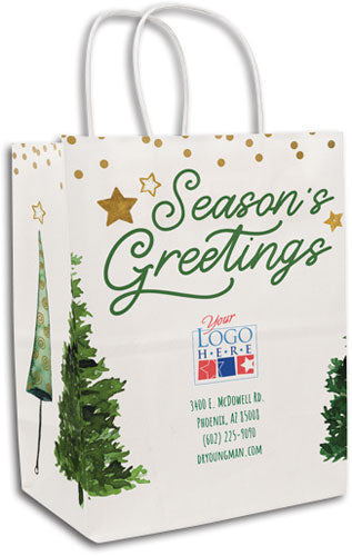 Twinkle Trees White Handled Paper Bag