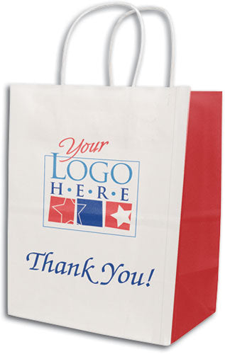 Brand Wave Colour Selection 4-sided White Handled Paper Bags