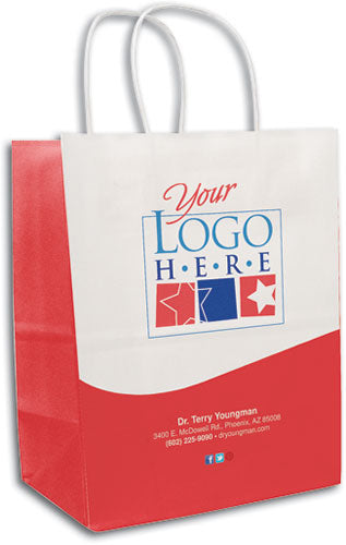 Brand Wave Colour Selection 4-sided White Handled Paper Bags