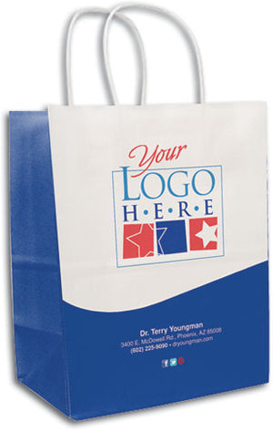 Brand Wave Colour Selection 4-sided White Handled Paper Bags