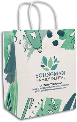 Splashy Smiles White Handled Paper Bags