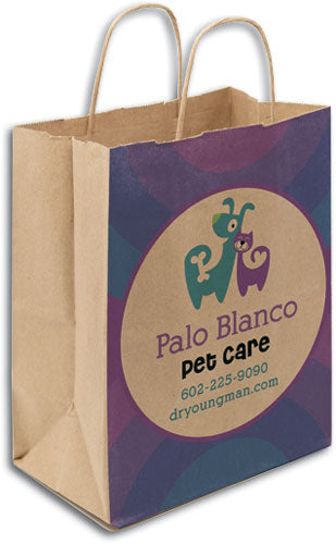 Custom Full Colour 1-Sided Eco Natural Handled Paper Bag