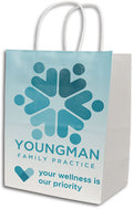 Custom 1 Colour 1-Sided Eco White Handled Paper Bag