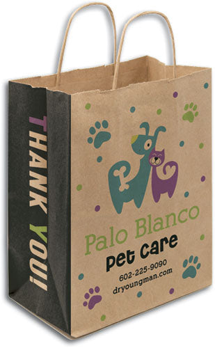 Custom Full colour Full Coverage Natural Handled Paper Bag