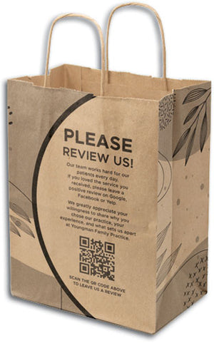 Custom 1 Colour 4-Sided Natural Handled Paper Bag