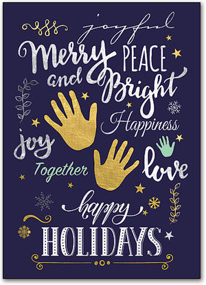 Merry and Bright Hands Postcard