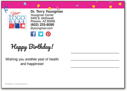 Aligned Birthday Customisable Postcard