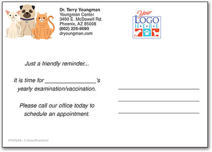 Smiling Pets Customisable Vaccination Postcard
