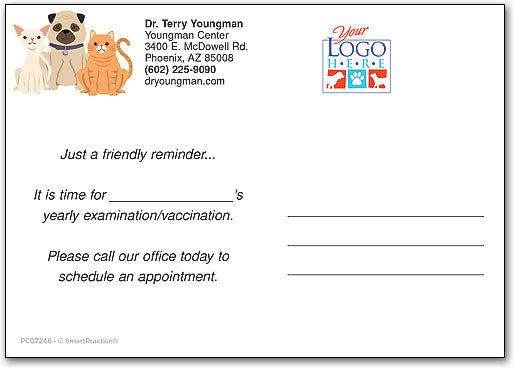 Smiling Pets Customisable Vaccination Postcard
