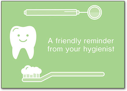 Bright Hygiene Colour Selection Dental Appointment Reminder Postcard