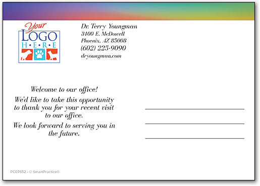 Gradient Rainbow Welcome Customisable Postcard