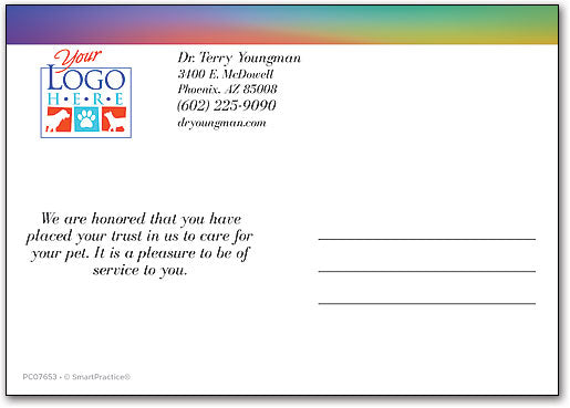 Gradient Rainbow Thanks Customisable Postcard