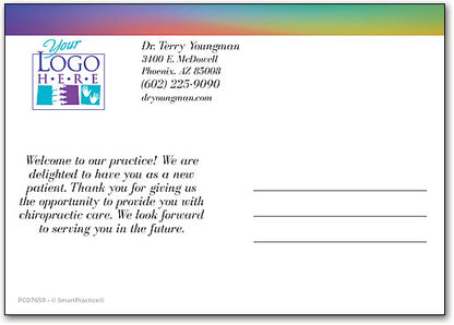 Rainbow Glow Welcome Customisable Postcard