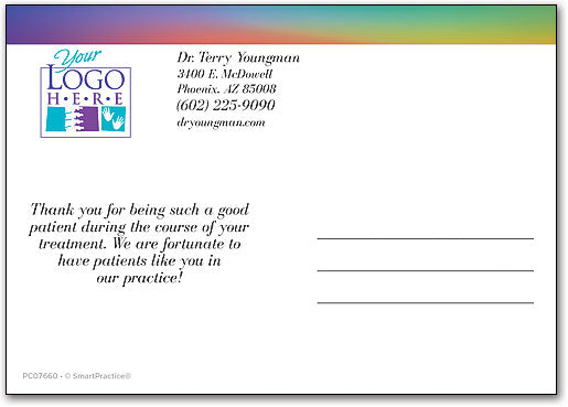 Rainbow Glow Thank You Customisable Postcard