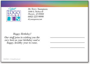 Rainbow Glow Birthday Customisable Postcard