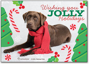 Peppermint Paws Deluxe Holiday Postcard