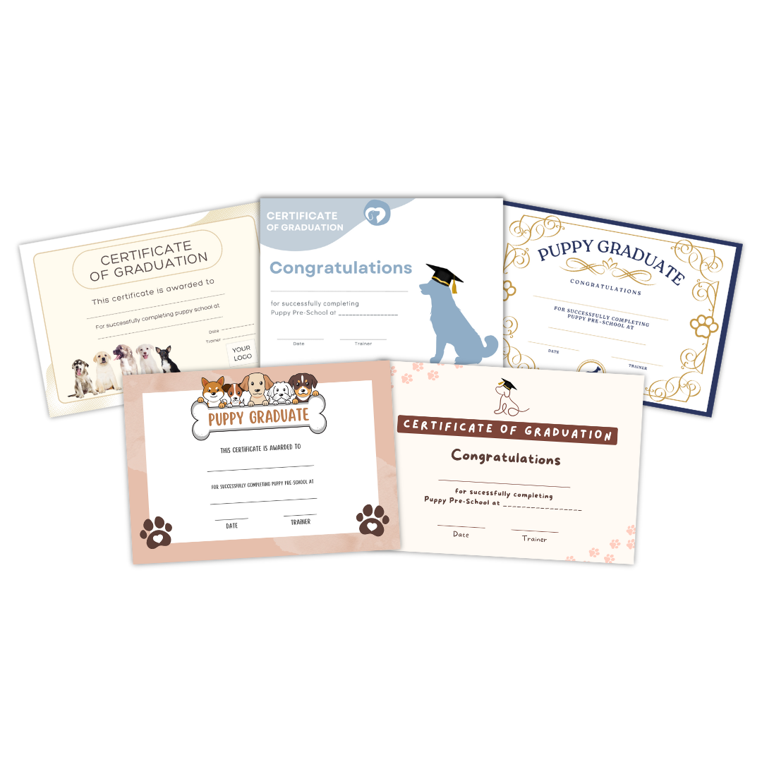 Puppy School Graduation Certificates (100 Pack)