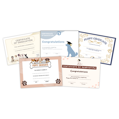 Puppy School Graduation Certificates (100 Pack)
