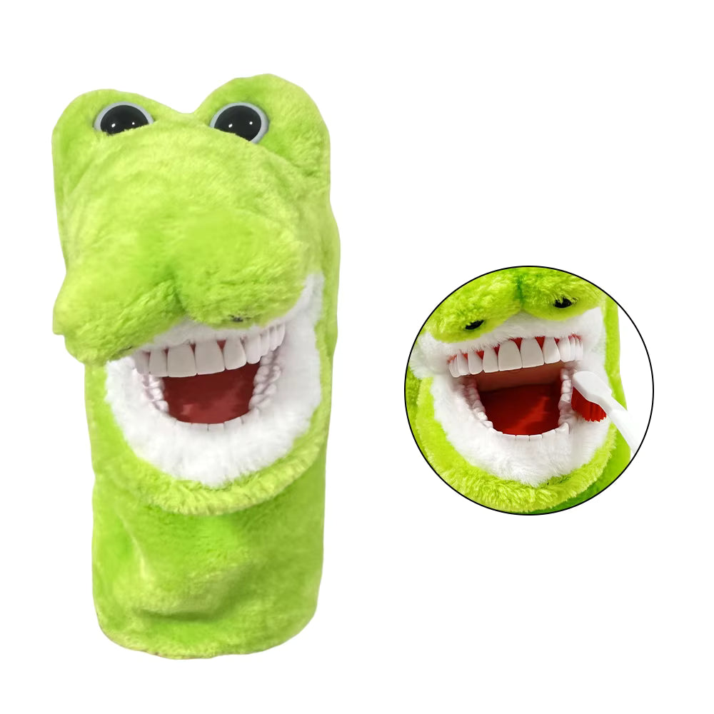 Crocodile Dental Plush Hand Puppet with Toothbrush | Kids Oral Hygiene Teaching Toy