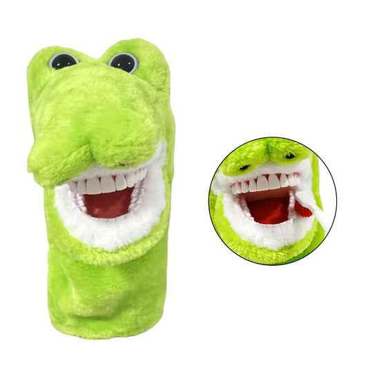 Crocodile Dental Plush Hand Puppet with Toothbrush | Kids Oral Hygiene Teaching Toy